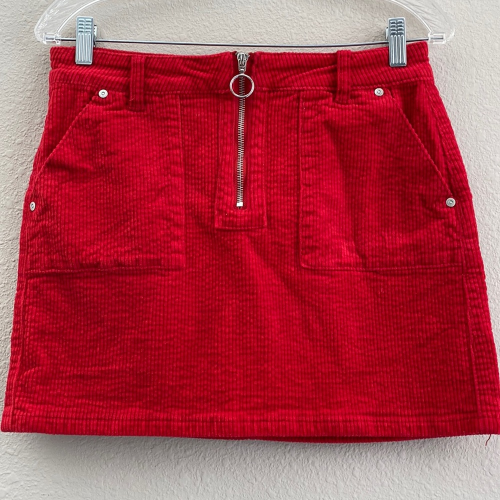 Dollhouse Red Corduroy Mini Skirt Juniors Size 11